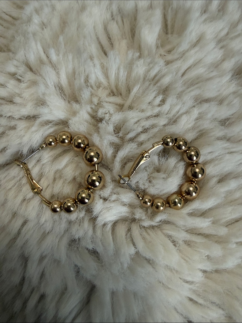 Zara Gold Beaded Hoop Earrings - Women Jewelry